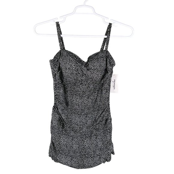 Swimsuits For All 14 Black White Polka Dot Swimdress Marilyn Monroe Inspired - Picture 5 of 12